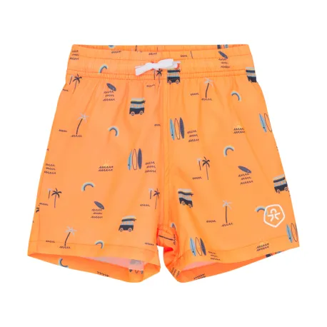 Chlapčenské plavky COLOR KIDS Swim Shorts, AOP-3520-Orange Pop