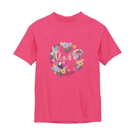 Detské tričko na kúpanie COLOR KIDS T-shirt W. Print-5170-Knockout Pink