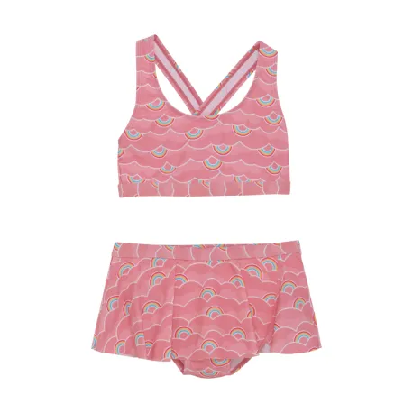 Dievčenské plavky COLOR KIDS Bikini W. frills & Skirt, AOP-5039-Plumeria