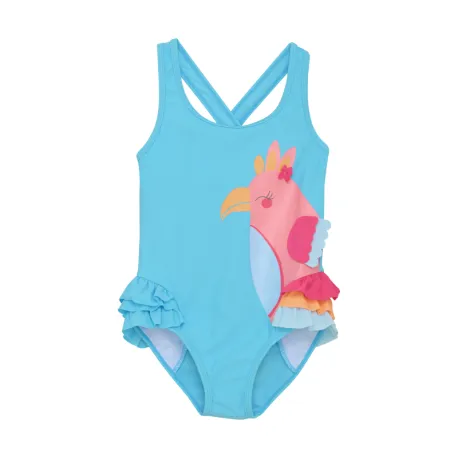 Dievčenské plavky COLOR KIDS Swimsuit W. Application 7452-River Blue