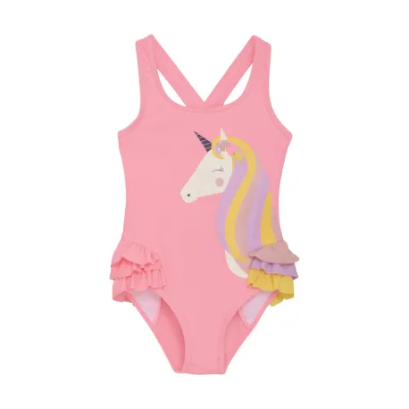 Dievčenské plavky COLOR KIDS Swimsuit W. Application 5039-Plumeria