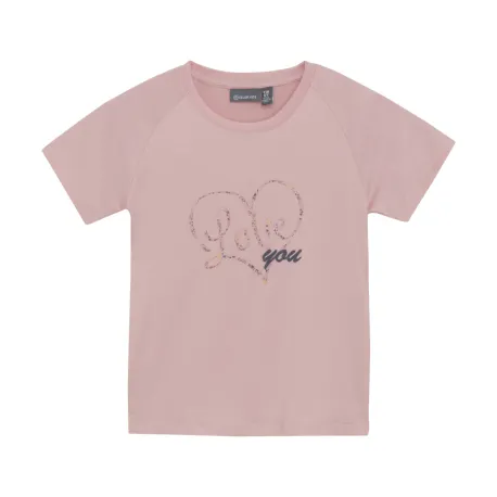 Dievčenské tričko s krátkym rukávom COLOR KIDS Girls T-shirt W. Print -S S-5077-Coral Blush