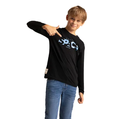 Chlapčenské tričko s dlhým rukávom VOLCANO LONG L-SPACEY JUNIOR 700 BLACK