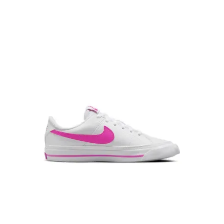 Dievčenská rekreačná obuv NIKE Court Legacy Jr white laser fuchsia