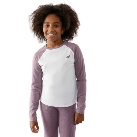 Dievčenské tričko s dlhým rukávom 4F JUNIOR LONGSLEEVE-JWAW24TLONF291-51S-VIOLET