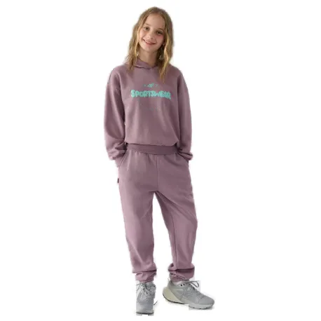 Dievčenské tepláky 4F JUNIOR TROUSERS-JWAW24TTROF754-51S-VIOLET