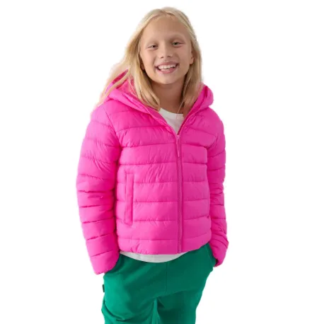 Dievčenská bunda 4F JUNIOR DOWN JACKET-JWAW24TDJAF449-55S-HOT PINK