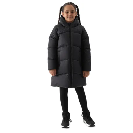 Dievčenská bunda 4F JUNIOR DOWN JACKET-JWAW24TDJAF455-20S-DEEP BLACK