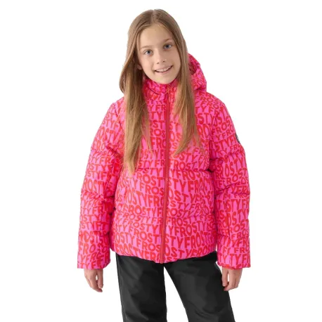 Dievčenská lyžiarska bunda 4F JUNIOR TECHNICAL JACKET-JWAW24TTJAF544-90A-MULTICOLOUR ALLOVER