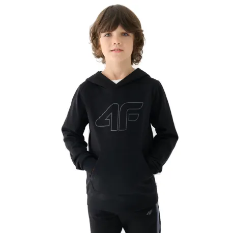 Chlapčenská mikina s kapucňou 4F JUNIOR SWEATSHIRT-JWMM00TSWSM1292-21S-BLACK