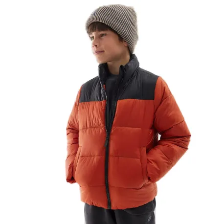 Chlapčenská bunda 4F JUNIOR DOWN JACKET-JWAW24TDJAM461-61S-DARK RED