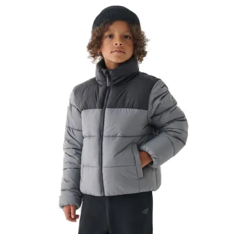 Chlapčenská bunda 4F JUNIOR DOWN JACKET-JWAW24TDJAM461-25S-GREY