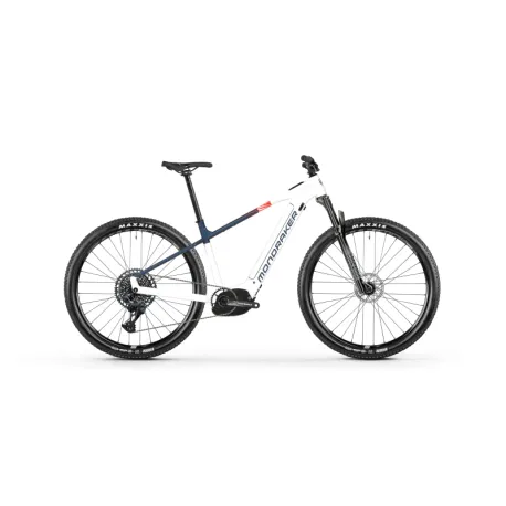 Horský elektrobicykel MONDRAKER Prime, crystal white midnight blue flame red