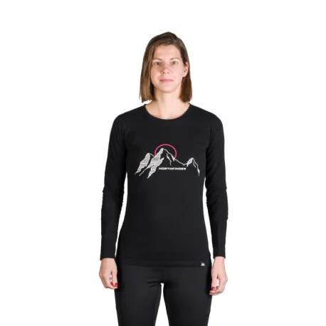 Dámske turistické tričko s dlhým rukávom NORTHFINDER SHARI-269black
