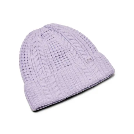 Dámska zimná čiapka UNDER ARMOUR W Halftime Cable Knit Beanie-PPL