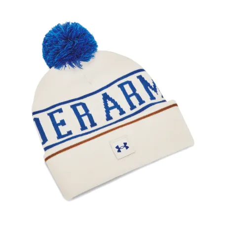 Pánska zimná čiapka UNDER ARMOUR M Halftime Pom Beanie-WHT 110