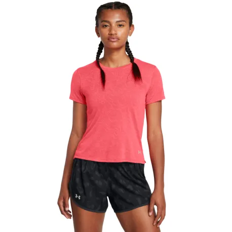 Dámske tréningové tričko s krátkym rukávom UNDER ARMOUR UA Launch Camo Shortsleeve-RED
