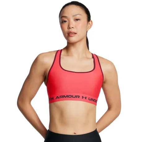 Dámska tréningová športová podprsenka UNDER ARMOUR Crossback Mid Bra-RED