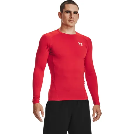 Pánske kompresné tričko s dlhým rukávom UNDER ARMOUR UA HG Armour Comp LS-RED