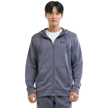 Pánska zateplená tréningová mikina so zipsom UNDER ARMOUR UA Armour Fleece FZ Hoodie-GRY