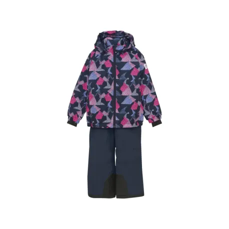 Dievčenské set lyžiarskej bundy s nohavicami COLOR KIDS Ski Set - AOP -741741.5381-Pink Glo