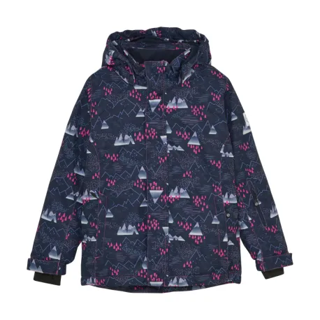 Dievčenská lyžiarska bunda COLOR KIDS Ski Jacket - AOP -741706.5381-Pink Glo