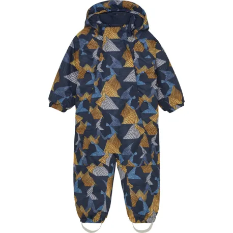 Detský zimný overal COLOR KIDS Coverall W. 2 ZIP- AOP-741592.3520-Orange Pop