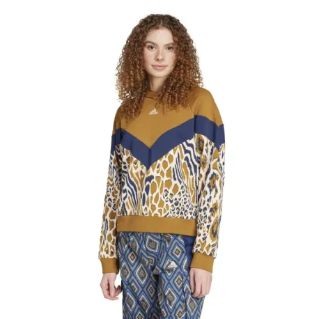 Dámska mikina s kapucňou ADIDAS FARM HOODIE-IV9738-Brown