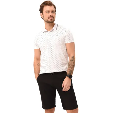 Pánske polo tričko s krátkym rukávom VOLCANO CARO-100-WHITE