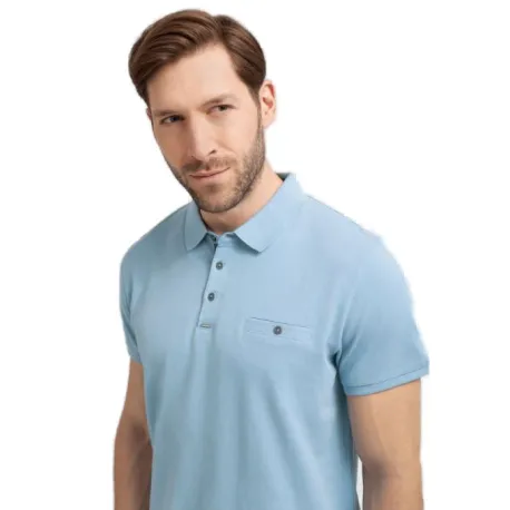 Pánske polo tričko s krátkym rukávom VOLCANO NICK-601-BLUE