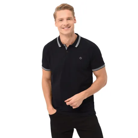 Pánske polo tričko s krátkym rukávom VOLCANO HARPER-600-NAVY