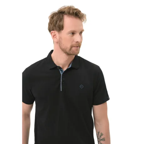 Pánske polo tričko s krátkym rukávom VOLCANO NIKOS-700-BLACK