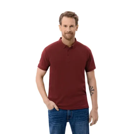 Pánske polo tričko s krátkym rukávom VOLCANO VOLVI-403-BURGUNDY