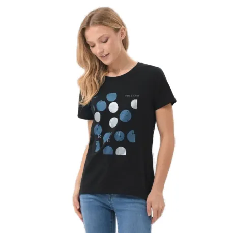 Dámske tričko s krátkym rukávom VOLCANO NETTA-700-BLACK