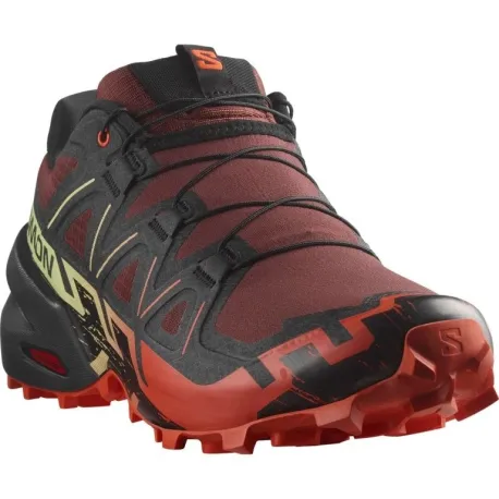 Pánska bežecká trailová obuv SALOMON Speedcross 6 M rum raisin cherry tomato cognac