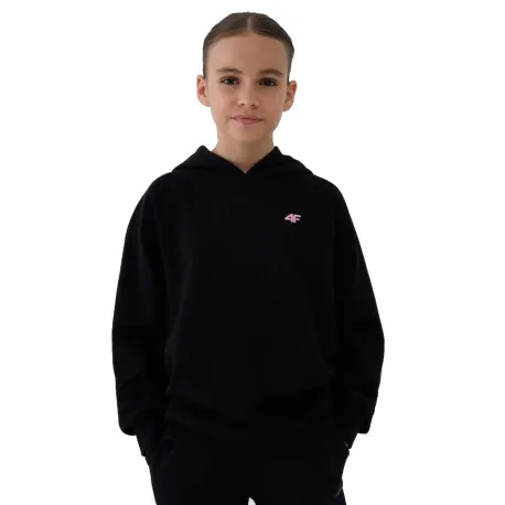 Dievčenská mikina s kapucňou 4F JUNIOR SWEATSHIRT F1478-20S-DEEP BLACK