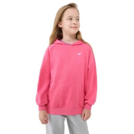 Dievčenská mikina s kapucňou 4F JUNIOR SWEATSHIRT F1478-54S-PINK