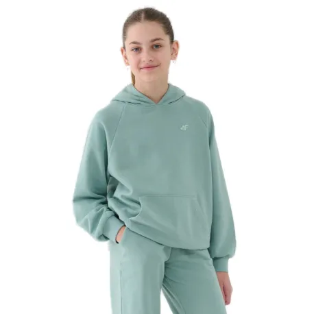 Dievčenská mikina s kapucňou 4F JUNIOR SWEATSHIRT F1478-47S-MINT