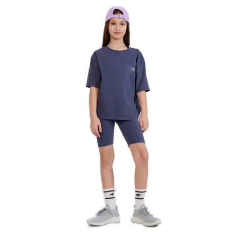 Dievčenské tréningové kraťasy 4F JUNIOR SHORT TIGHTS CAS F001-22S-ANTHRACITE