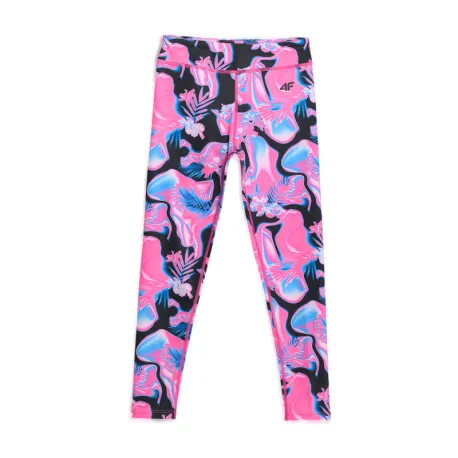 Dievčenské legíny 4F JUNIOR TIGHTS FNK F296-90A-MULTICOLOUR ALLOVER