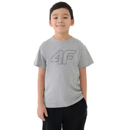 Chlapčenské tričko s krátkym rukávom 4F JUNIOR TSHIRT M2331-25M-GREY MELANGE