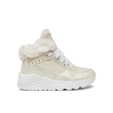 Dievčenské členkové zimné topánky SKECHERS Uno Lite Comfurt Collar natural