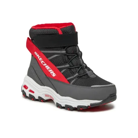 Chlapčenské členkové zimné topánky SKECHERS D Lites Mid black red