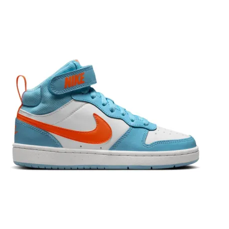 Chlapčenská vychádzková obuv NIKE Court Borough Mid 2 aquarius blue total orange white