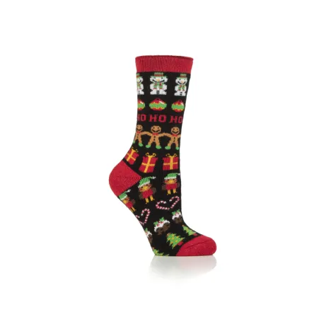 Dámske ponožky HEAT HOLDERS 1 PACK-WOMEN LITE GINGERBREAD-CHRISTMAS SOCKS
