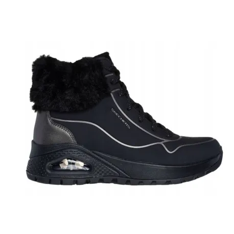 Dámske členkové zimné topánky SKECHERS Uno Rugged Zip Up black black
