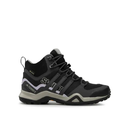 Dámska členková turistická obuv ADIDAS Terrex Swift R2 Mid GTX Ws core black solid grey purple tint