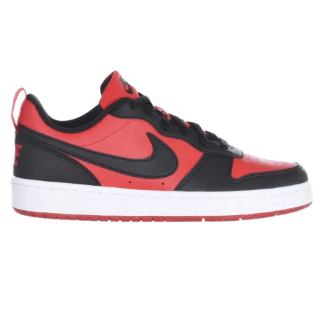 Chlapčenská rekreačná obuv NIKE Court Borough Low Recraft Jr university red black white