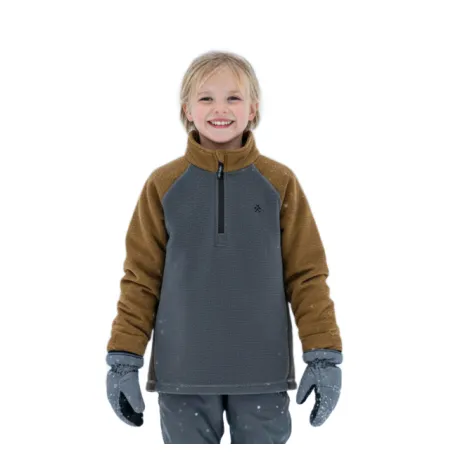 Detská flisová mikina COLOR KIDS Fleece Stretch - Colorblock-7842-Stormy Weather
