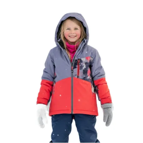 Dievčenská lyžiarska bunda COLOR KIDS Ski Jacket - Colorblock-5380-Diva Pink